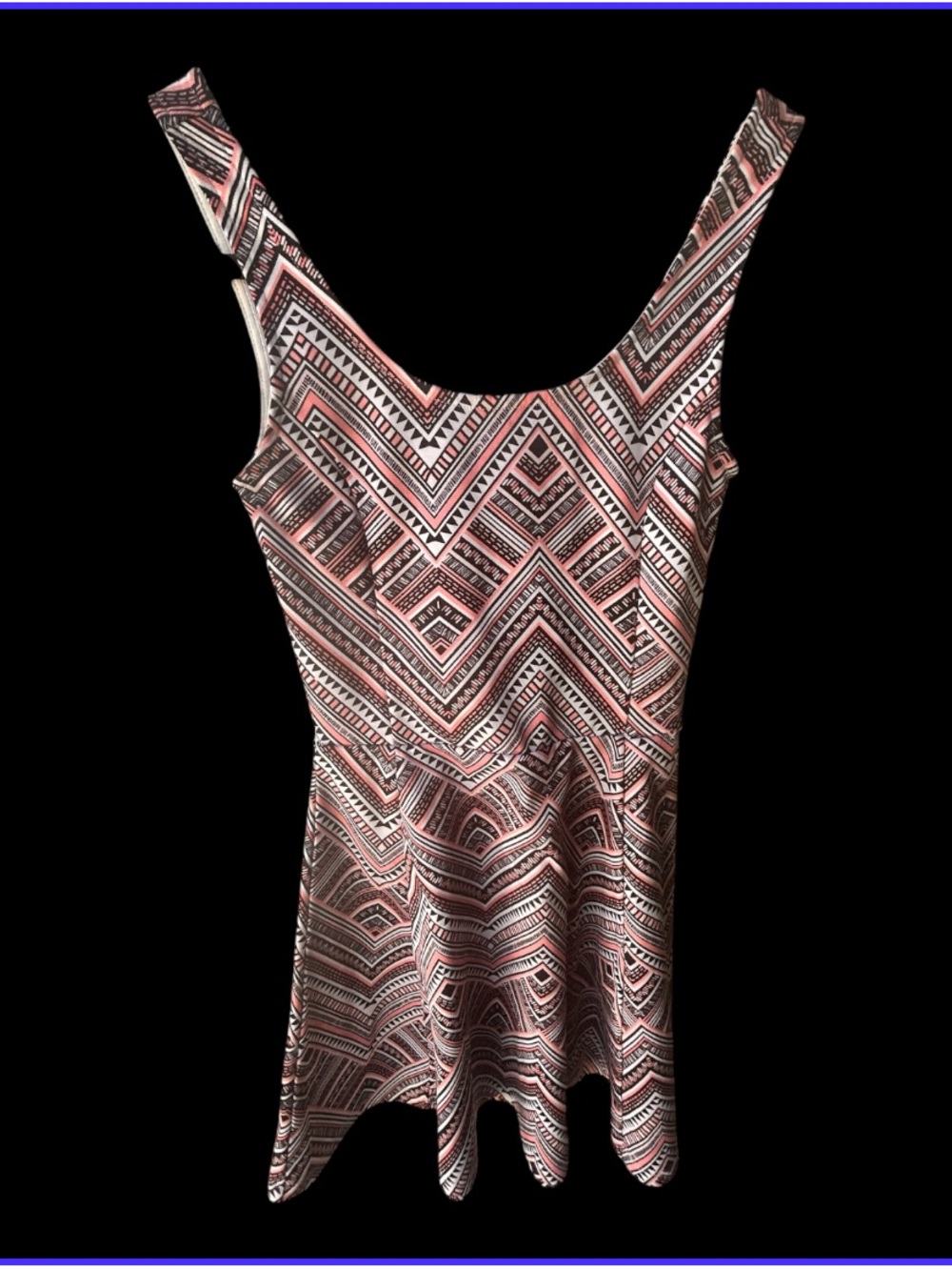Divided Geometric Chevron Print Sleeveless Camisole - Pink & Black sz 2